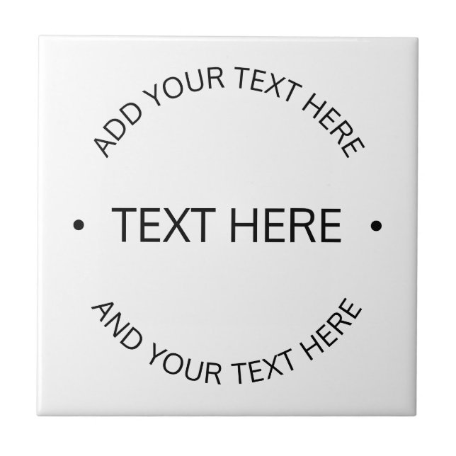Simple Modern Editable Text | White & Black Tile (Front)