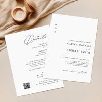 Simple Modern Elegant All In One QR Code Wedding