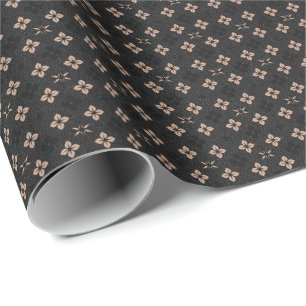 Simple Modern Elegant Black and Blush Pink Pattern Wrapping Paper