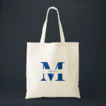 Simple Modern Elegant Blue Personalized Monogram Tote Bag<br><div class="desc">This elegant and modern tote bag, in a sophisticated shade of blue, is the perfect accessory for any party or bridesmaid gift. Designed with simplicity and style in mind, this trendy tote features a personalized monogram name and initials, that adds a unique, custom touch. The clean and chic design make...</div>