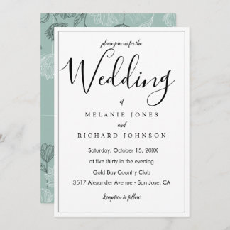 Simple Modern Elegant Calligraphy Script Wedding Invitation