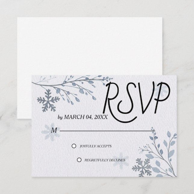 Simple Modern Elegant Classic Wedding RSVP Card (Front/Back)