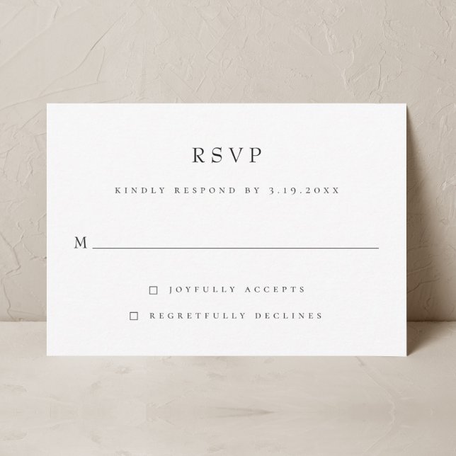 Simple Modern Elegant Classic Wedding RSVP  Card (Creator Uploaded)