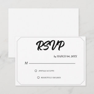 Simple Modern Elegant Classic Wedding RSVP Card