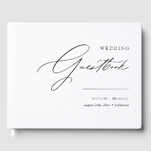 Simple Modern Elegant Custom Personalized Wedding Guest Book