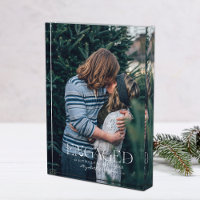 Simple Modern Elegant Engaged Photo | Christmas  