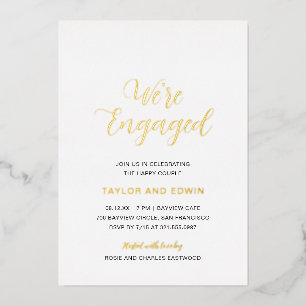Simple Modern Elegant Engagement Party Gold
