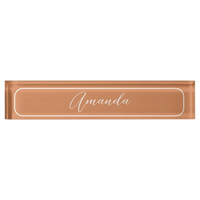 Simple Modern elegant executive professional rust Nameplate (Front)