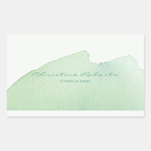 Simple Modern Elegant Green Blue Watercolor Sticker