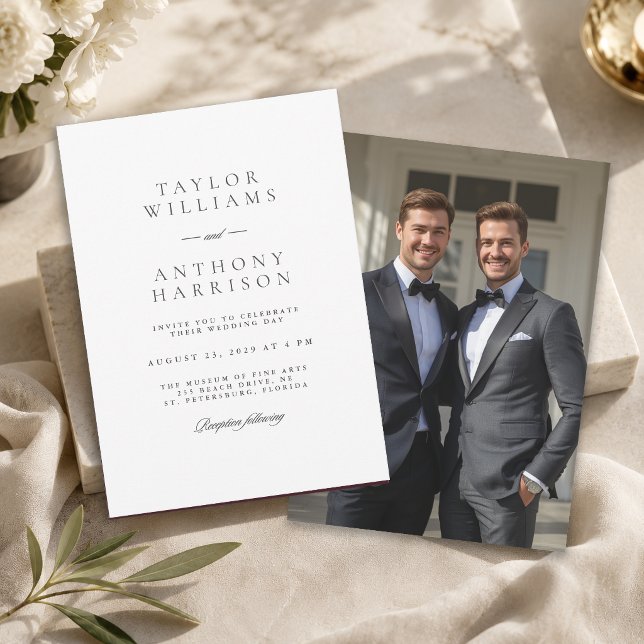 Simple Modern Elegant Photo Wedding Invitation (Creator Uploaded)