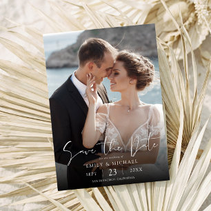 Simple Modern Elegant Photo Wedding Save The Date
