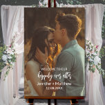 Simple Modern Elegant Photo Wedding Welcome Poster<br><div class="desc">Looking for a modern and elegant way to welcome your guests to your wedding? Look no further than this customizable wedding welcome sign poster! With a simple yet stylish design, this poster features a beautiful photo of the happy couple, surrounded by customizable text in a chic, modern, and script font....</div>