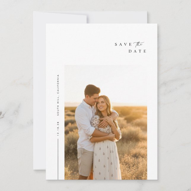 Simple Modern Elegant Save the Date Photo (Front)