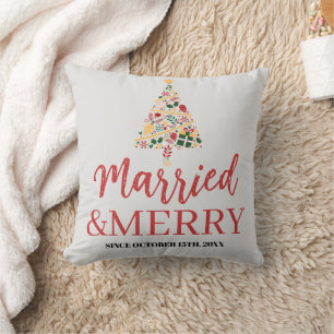 Simple Modern Elegant Script Christmas Party Throw Pillow