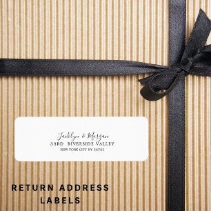 Simple modern elegant script return address label