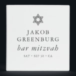 Simple Modern Elegant Star of David Bar Mitzvah Binder<br><div class="desc">Design is composed of sans serif typography and playful cursive script typography on a simple background. 

Available here:
http://www.zazzle.com/store/selectpartysupplies</div>