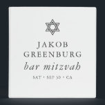 Simple Modern Elegant Star of David Bar Mitzvah Binder<br><div class="desc">Design is composed of sans serif typography and playful cursive script typography on a simple background. 

Available here:
http://www.zazzle.com/store/selectpartysupplies</div>