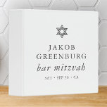 Simple Modern Elegant Star of David Bar Mitzvah Binder<br><div class="desc">Design is composed of sans serif typography and playful cursive script typography on a simple background. 

Available here:
http://www.zazzle.com/store/selectpartysupplies</div>