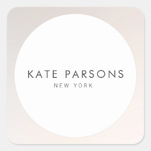 Simple Modern Elegant  Warm Silver Square Sticker