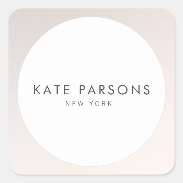 Simple Modern Elegant  Warm Silver Square Sticker (Front)