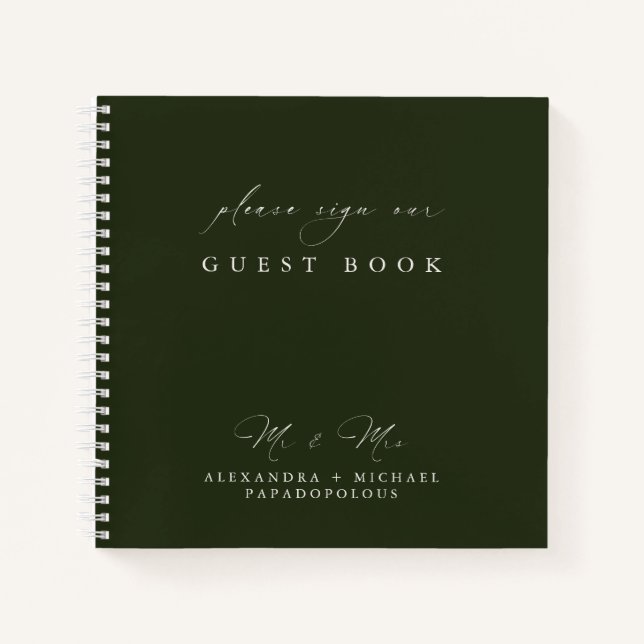 Simple Modern Elegant Wedding Guest Book (Front)