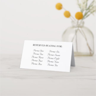 Simple Modern Elegant Wedding Guest List Table Place Card