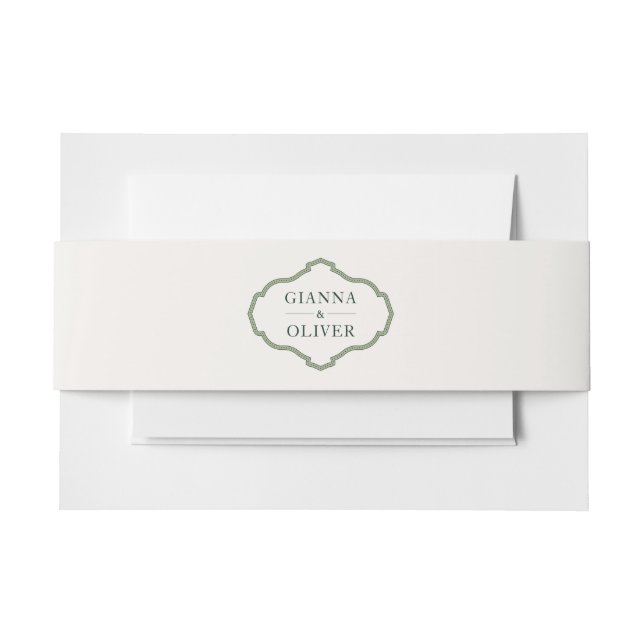 Simple Modern Elegant Wedding Invitation Belly Band (Front Example)