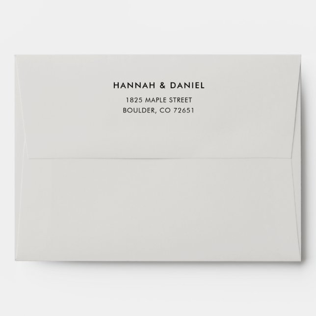 Simple Modern Elegant Wedding Invitation Envelope (Back (Top Flap))
