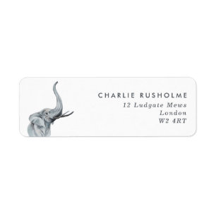 Simple Modern Elephant Personalized Return Address