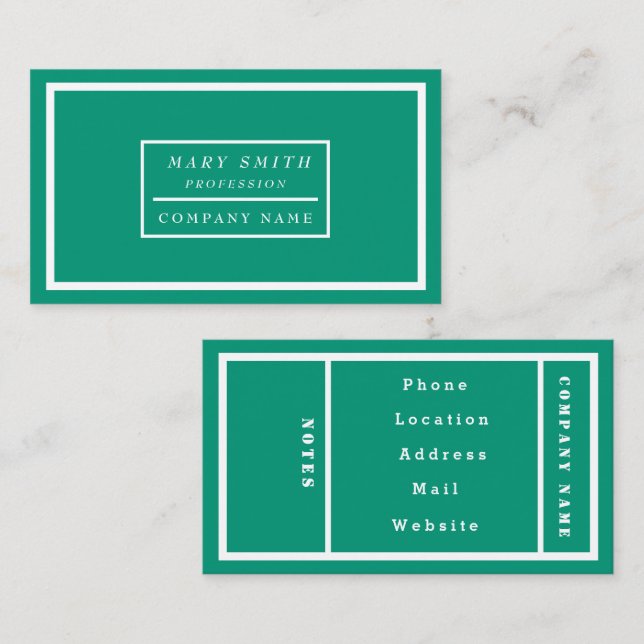 Simple Modern Emerald Business Card (Front/Back)