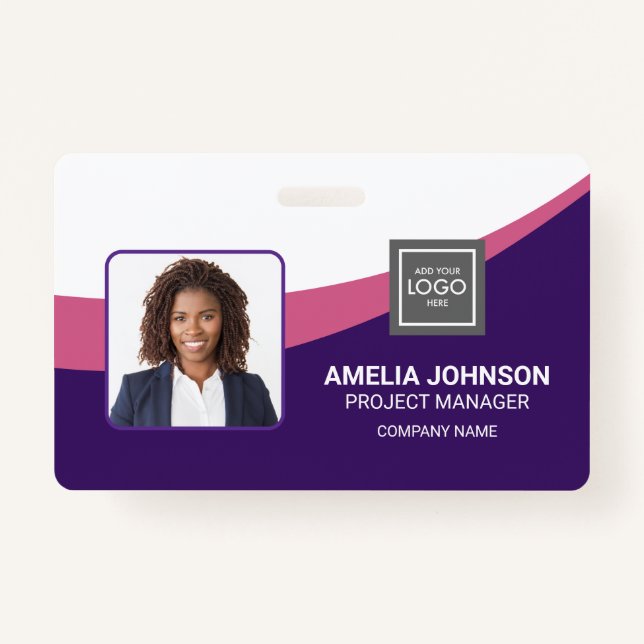 Simple Modern Employee Photo ID Badge (Front)