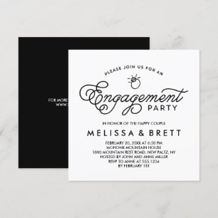 Simple Modern Engagement Party Invitation