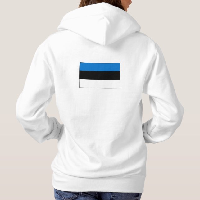 Simple Modern Estonia Flag Souvenir , Backside Hoodie (Back)