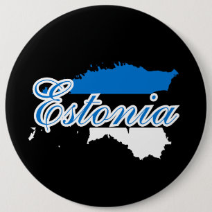 Simple Modern Estonia map National Flag Souvenir 6 Inch Round Button