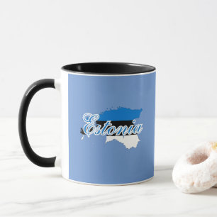 Simple Modern Estonia map National Flag Souvenir Mug