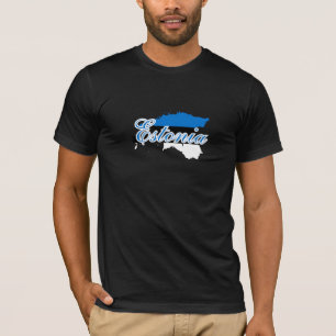 Simple Modern Estonia map National Flag Souvenir T-Shirt
