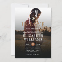 Simple Modern Fall in Love Photo Baby Shower