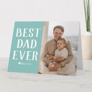Simple Modern Family Fathers Day Photo Name Card