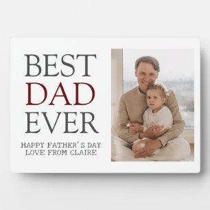 Simple Modern Family Fathers Day Photo Name Plaque