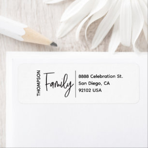 Simple Modern Family Name Custom Return Address