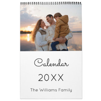 Simple Modern Family Photo Calendar