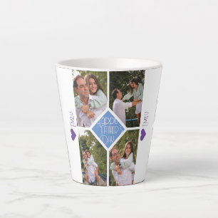 Simple Modern Fathers Day photo family collage Latte Mug