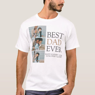 Simple Modern Fathers Day photo family collage T-Shirt