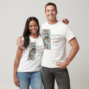 Simple Modern Fathers Day photo family collage T-Shirt