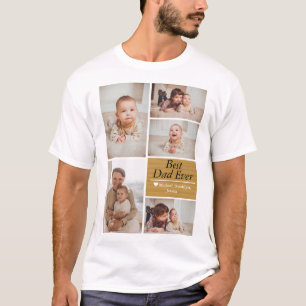 Simple Modern Fathers Day photo family collage T-Shirt