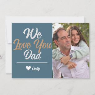 Simple Modern Fathers Day photo family Holiday Card