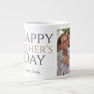 Simple Modern Fathers Day photo family Large Coffee Mug
