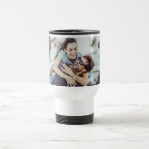 Simple Modern Favourite Couple Photo Travel Mug