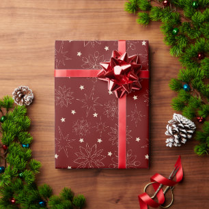 Simple Modern Festive Red Cute Christmas Pattern Wrapping Paper