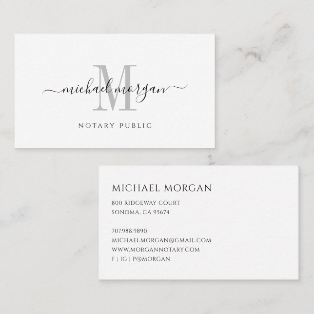 Simple Modern Financial Advisor Script Business  Card (Front/Back)